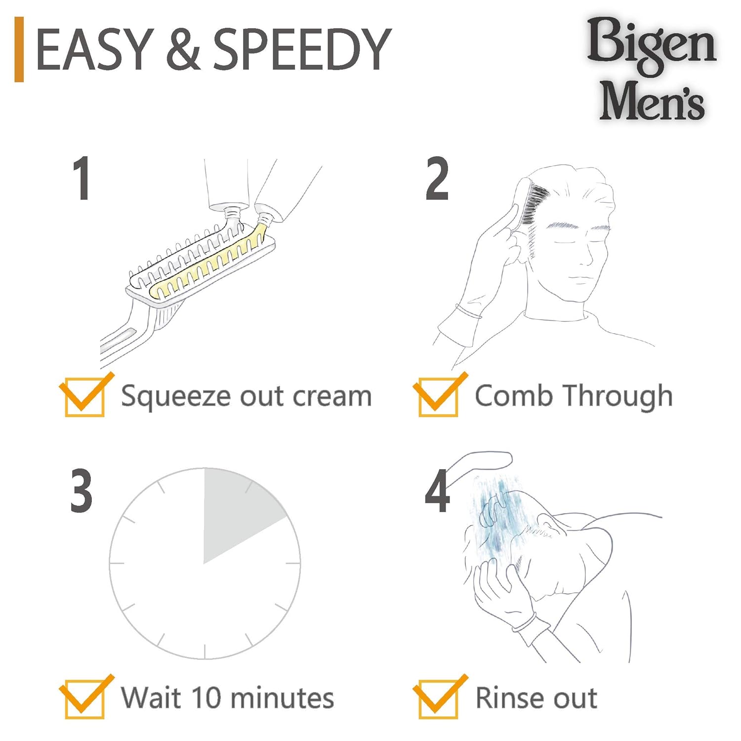 Bigen Men's Speedy Color, Hair Color, 80g