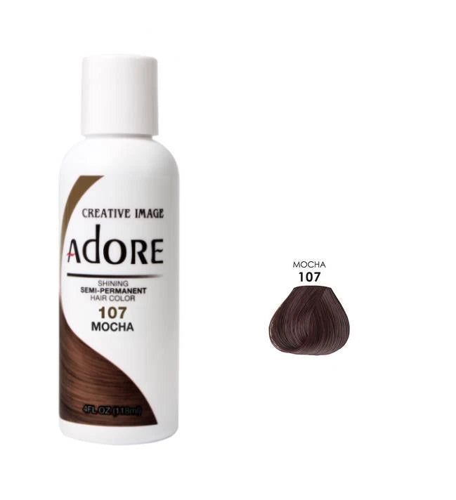 2 X ADORE SEMI PERMANENT HAIR DYE COLOR AMMONIA PEROXIDE ALCOHOL FREE 118 ML x-pression