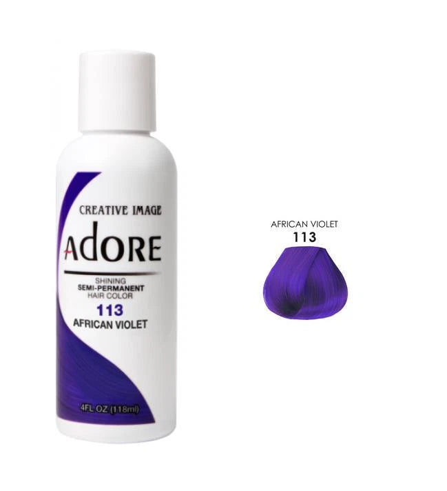 2 X ADORE SEMI PERMANENT HAIR DYE COLOR AMMONIA PEROXIDE ALCOHOL FREE 118 ML x-pression