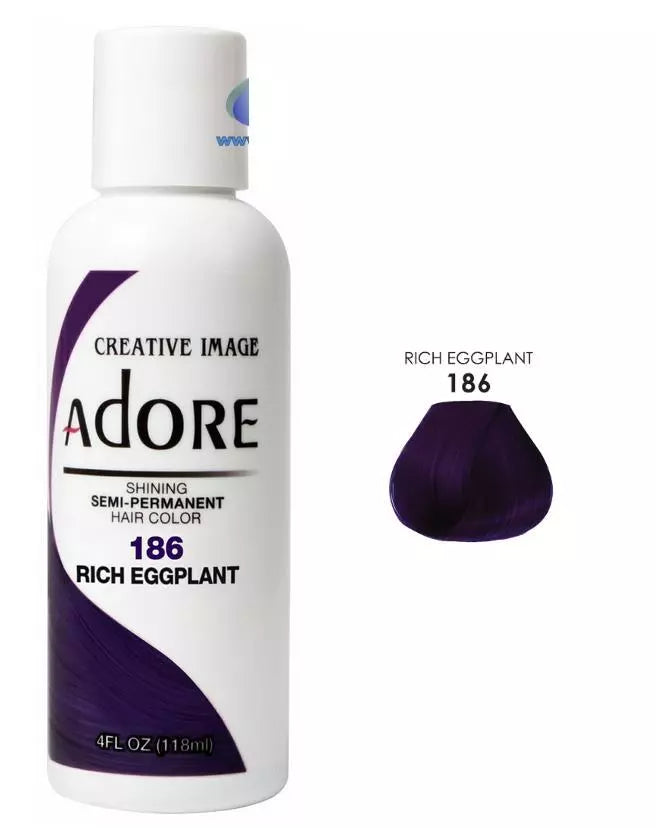 2 X ADORE SEMI PERMANENT HAIR DYE COLOR AMMONIA PEROXIDE ALCOHOL FREE 118 ML x-pression