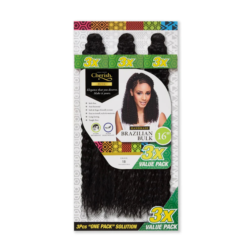 Cherish I Brazilian Bulk l Crochet Hair l 3 Value Pack 16" - 20" Lengths x-pression