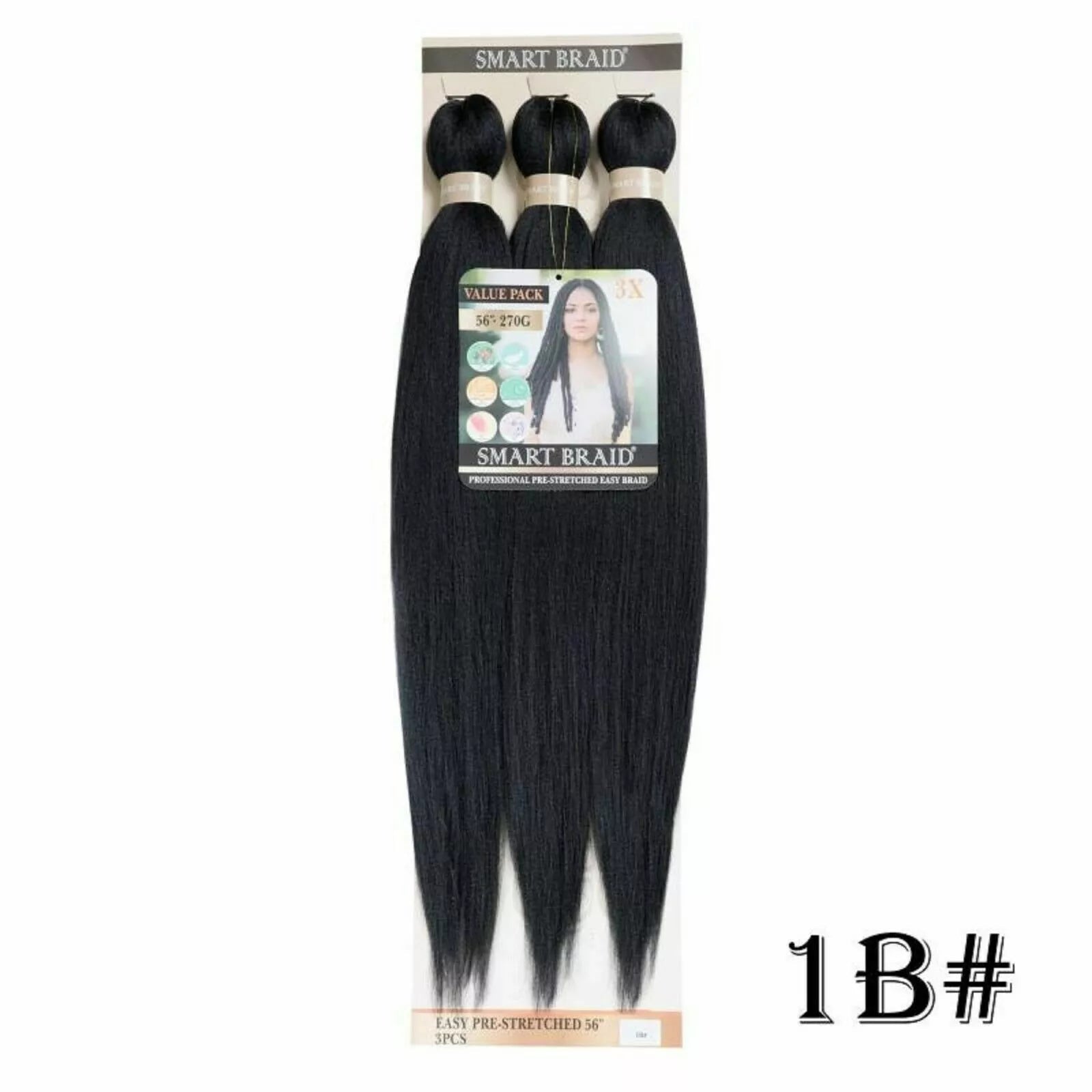 SMART BRAID 3 IN A PACK 28" Pre-Stretched, Pre-Plucked Hair Extensions x-pression