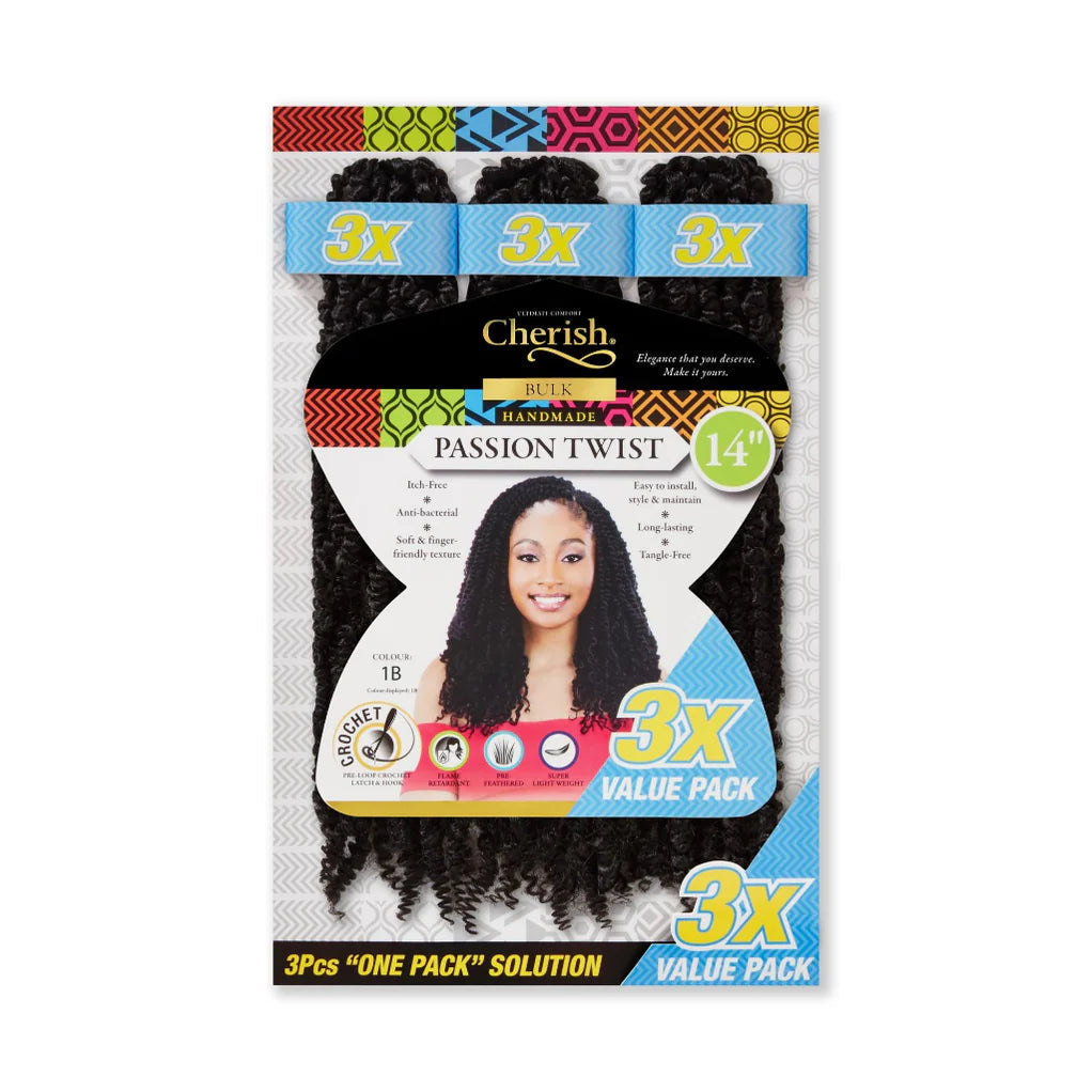 Cherish Passion Twist Crochet Hair 3x Value 14" Lengths x-pression