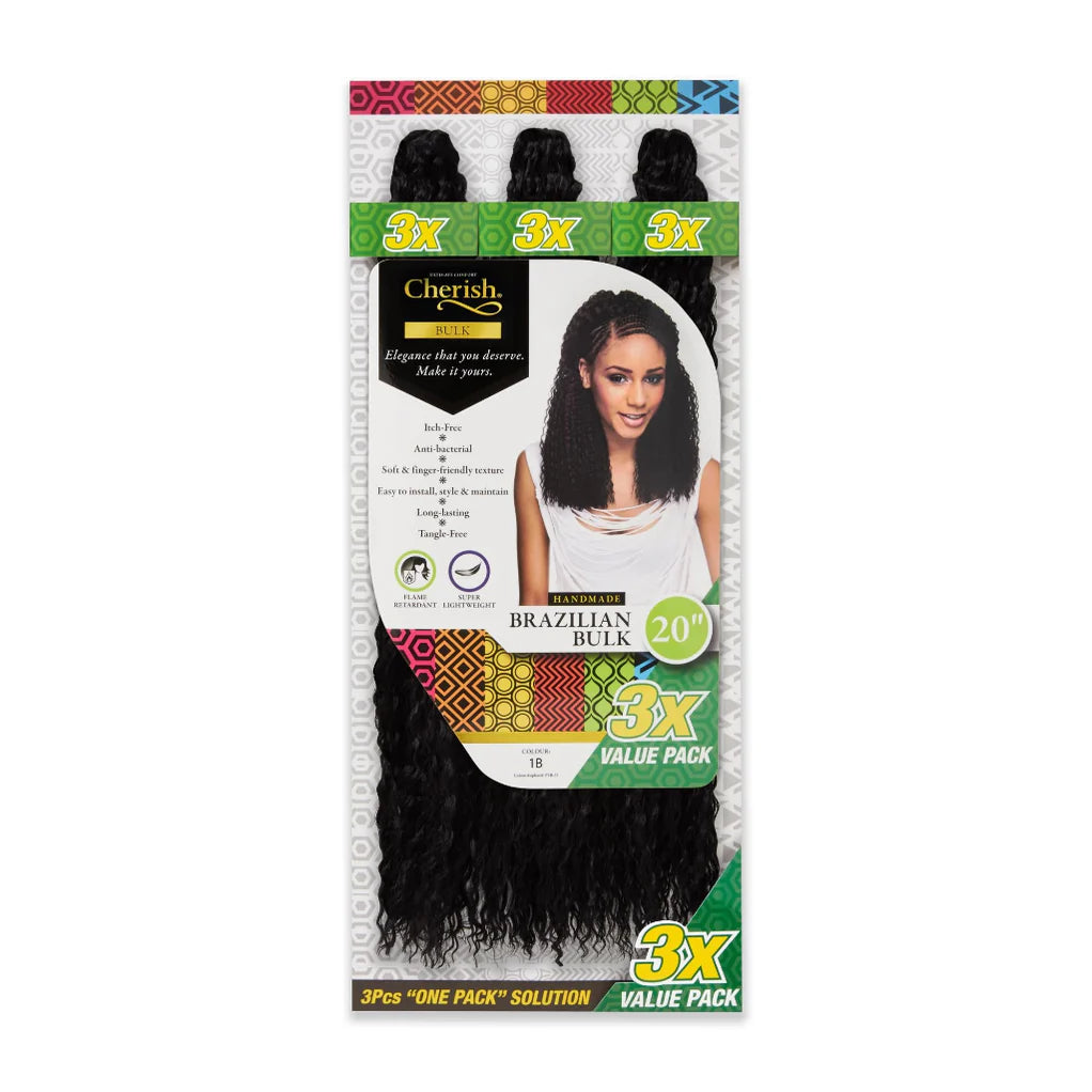 Cherish I Brazilian Bulk l Crochet Hair l 3 Value Pack 16" - 20" Lengths x-pression