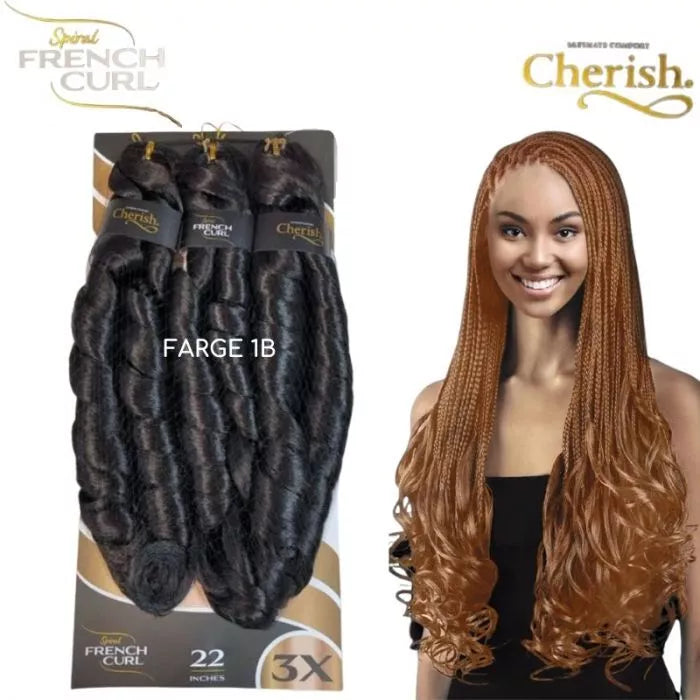 Cherish Spiral French Curl Braid Pre Stretched 3X- 22" x-pression