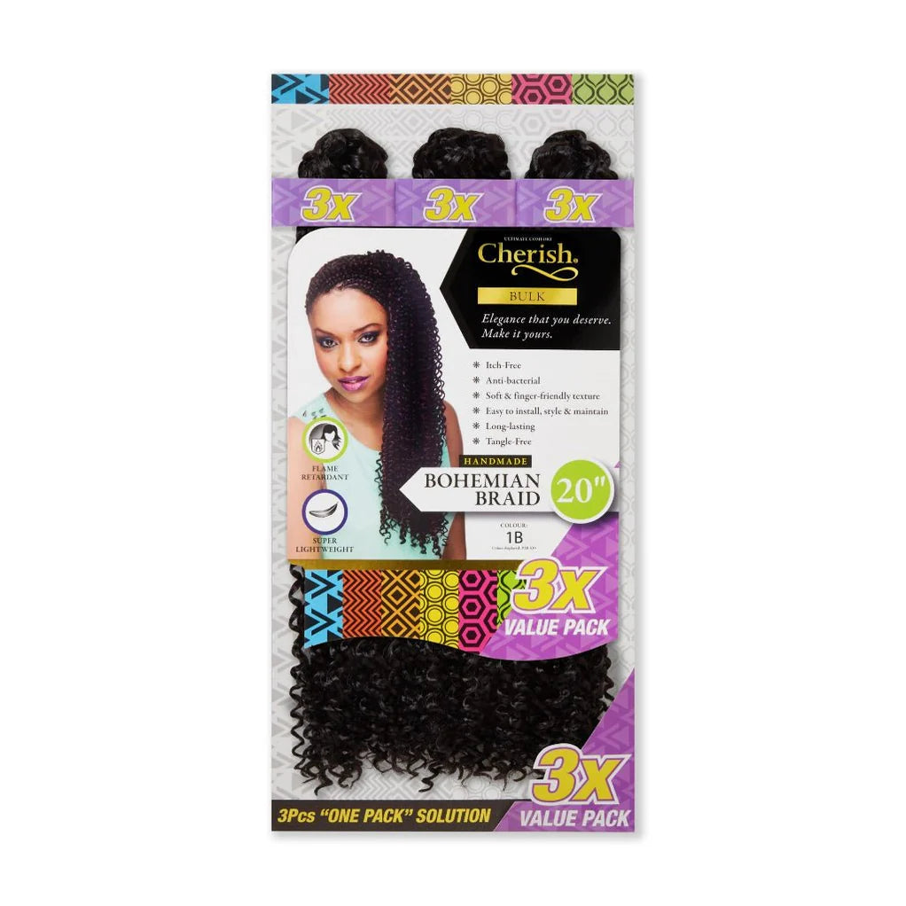 Cherish Bohemian Bulk 20'' Crochet Braids 3X Pack Value x-pression