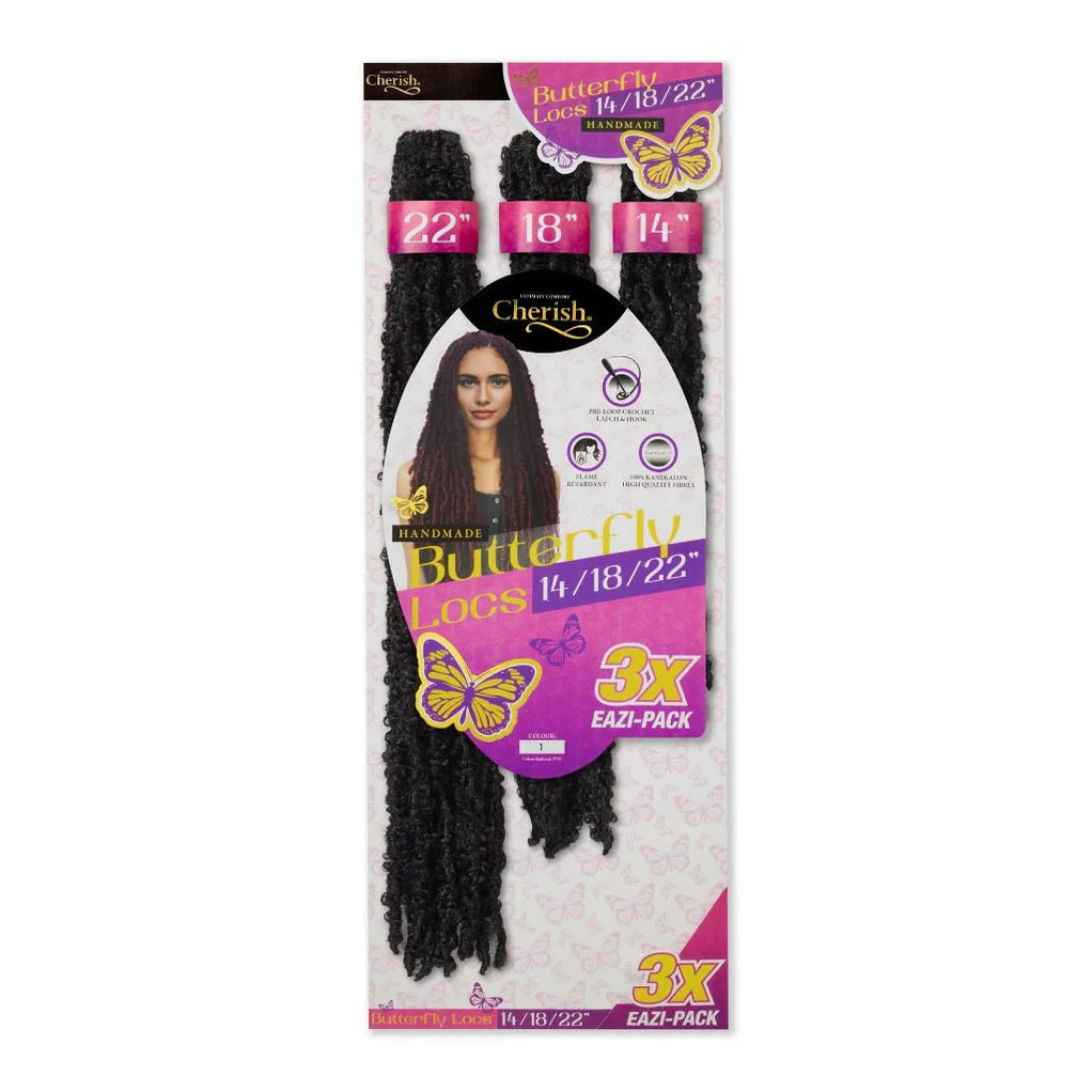 Cherish Butterfly Locs 14”/18”/22” Crochet Hair - Value Pack x-pression