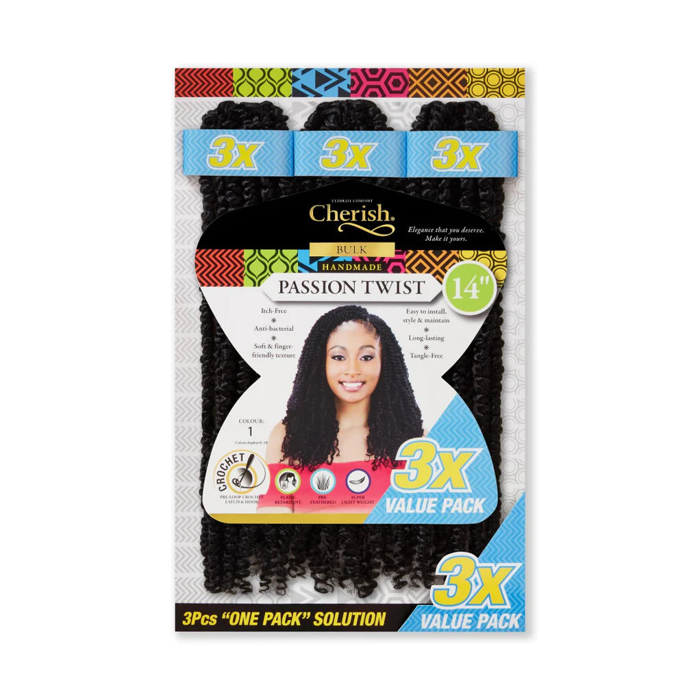 Cherish Passion Twist Crochet Hair 3x Value 14" Lengths x-pression