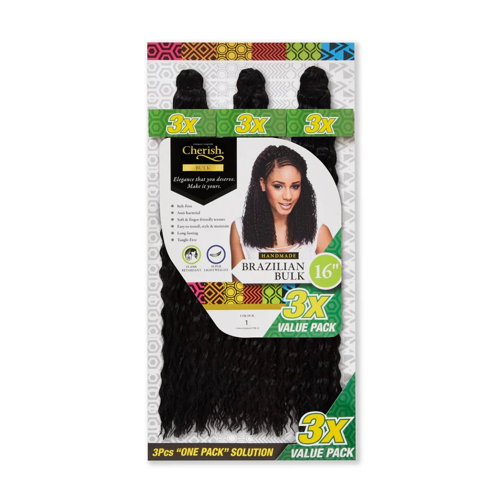 Cherish I Brazilian Bulk l Crochet Hair l 3 Value Pack 16" - 20" Lengths x-pression