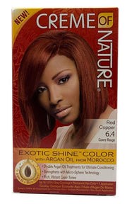 Crème of Nature Exotic Shine Hair Color With Argan Oil from Morocco, 6.4 Copper Red, 1 Application x-pression