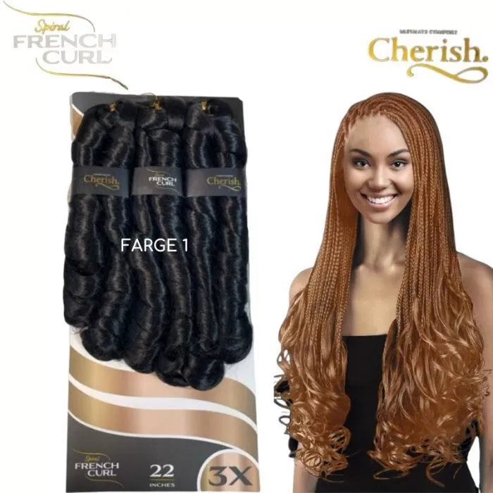 Cherish Spiral French Curl Braid Pre Stretched 3X, 28" x-pression