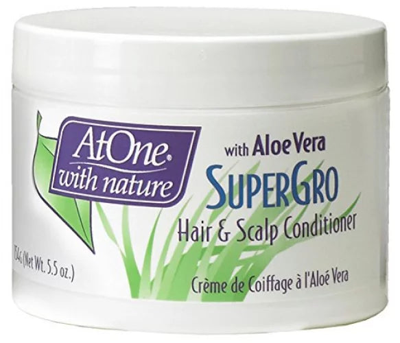 AtOne with Nature Hair and Scalp Conditioner - Hair SuperGro with Aloe Vera & Rosemary Extracts for Dry Hair,5.5Oz