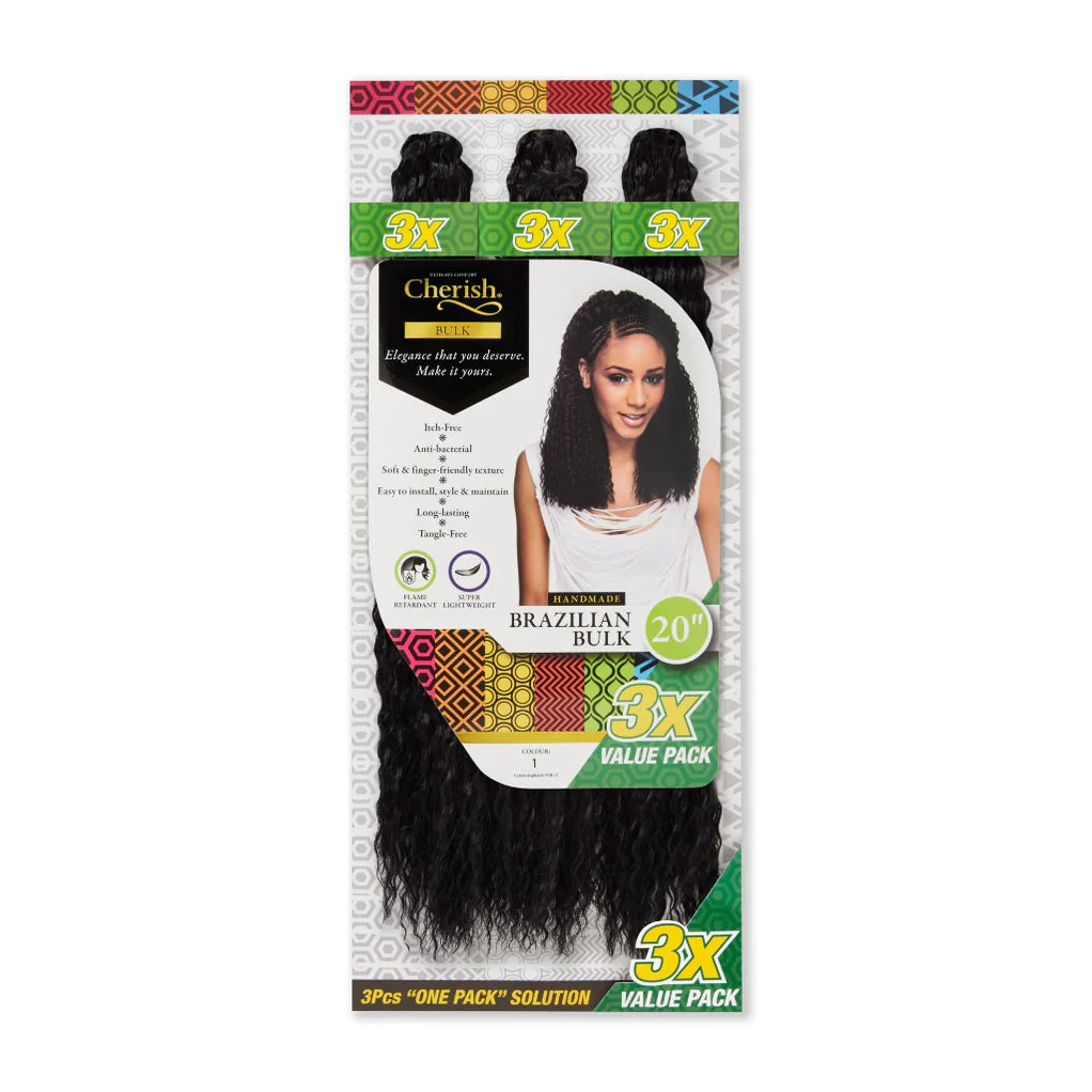 Cherish I Brazilian Bulk l Crochet Hair l 3 Value Pack 16" - 20" Lengths x-pression