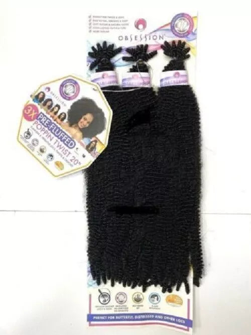 Obsession Bulk : 3x Pre-Fluffed Poppin Twist - 20" Inches x-pression