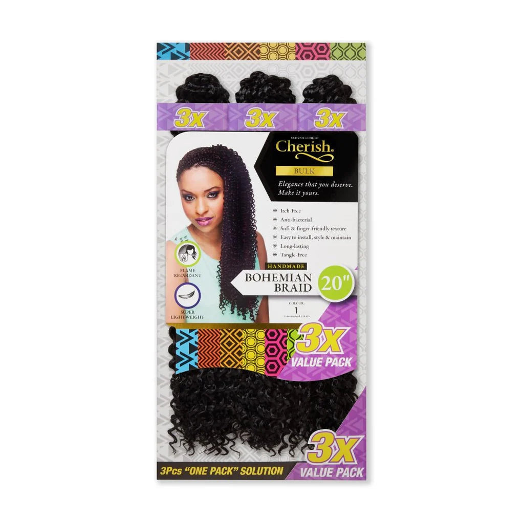 Cherish Bohemian Bulk 20'' Crochet Braids 3X Pack Value x-pression