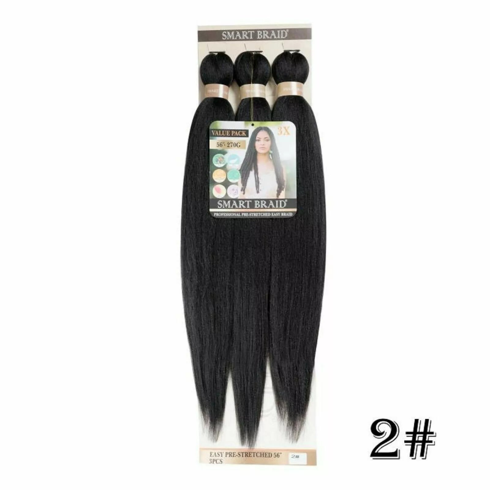 SMART BRAID 3 IN A PACK 28" Pre-Stretched, Pre-Plucked Hair Extensions x-pression