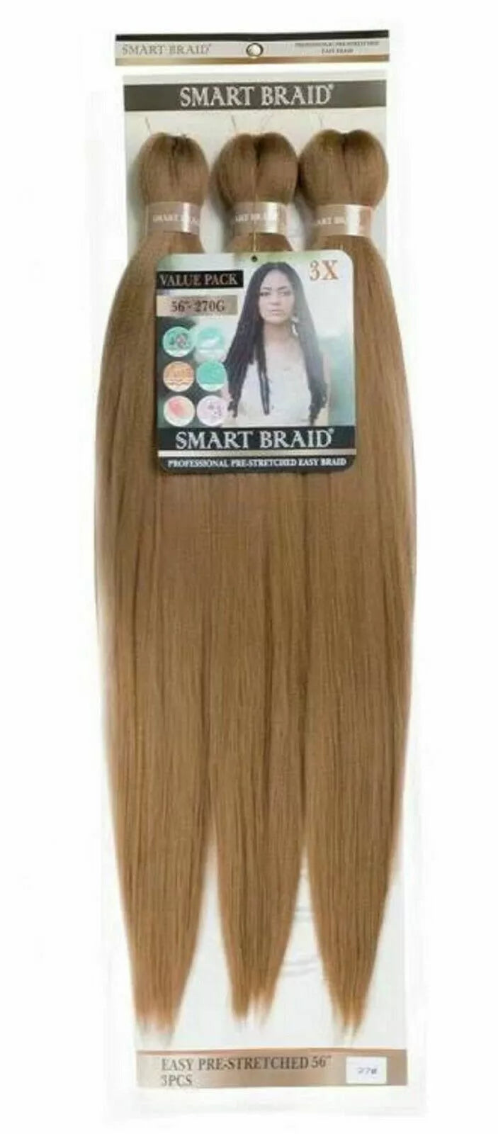 SMART BRAID 3 IN A PACK 28" Pre-Stretched, Pre-Plucked Hair Extensions x-pression