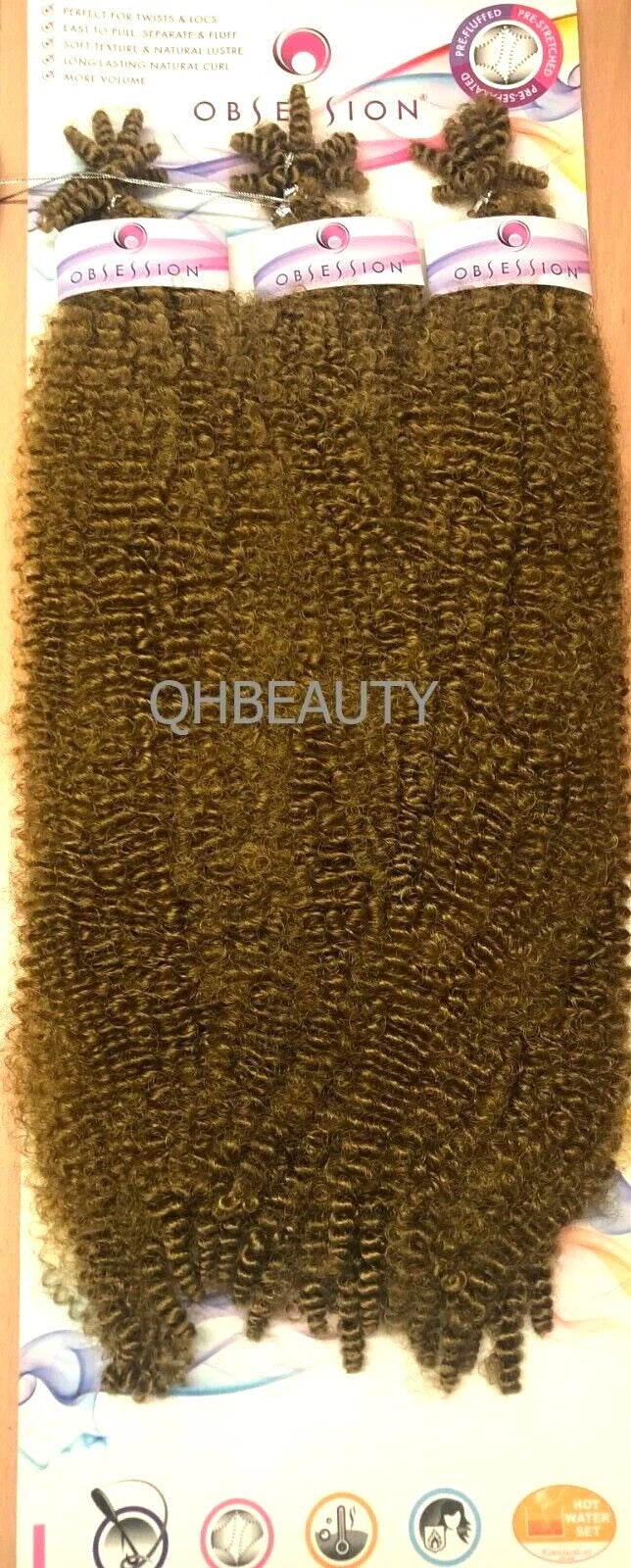 OBSESSION SYNTHETIC CROCHET SOFT BRAID 3X PRE-FLUFFED - POPPIN TWIST 16'' & 20" x-pression