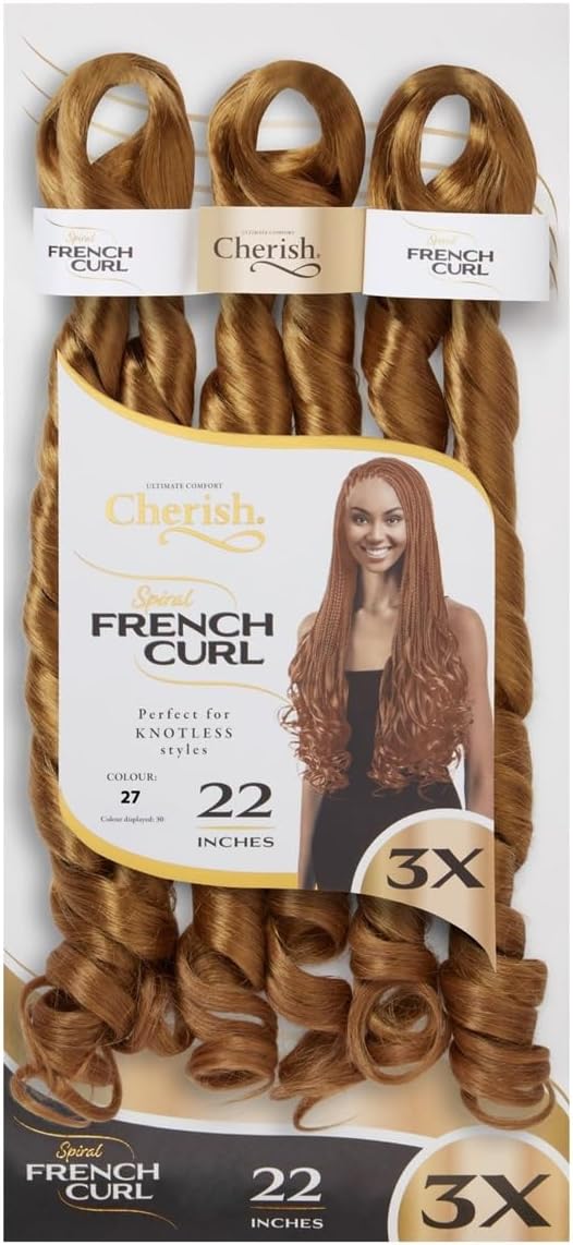 Cherish Spiral French Curl Braid Pre Stretched 3X, 28" x-pression