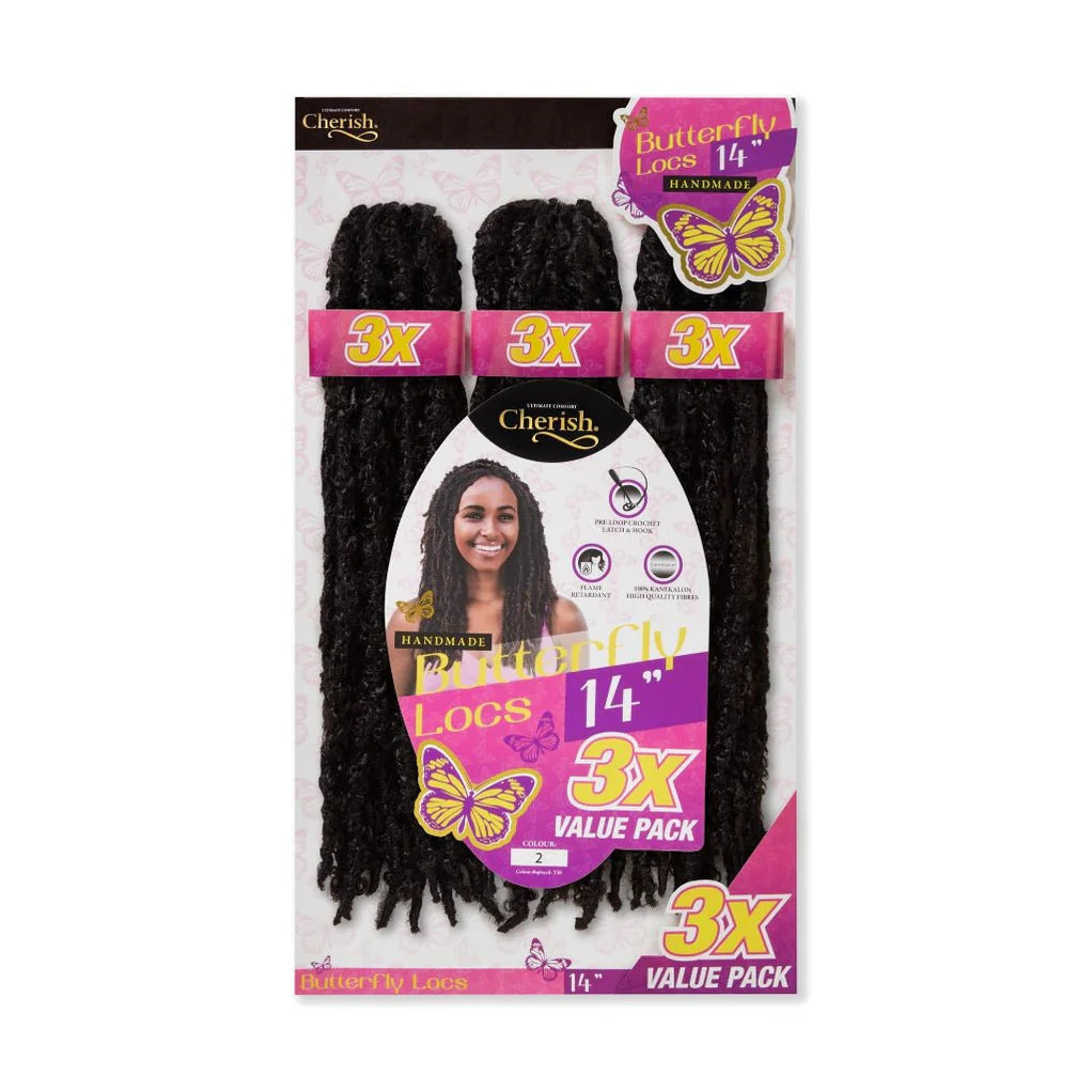 Cherish Bulk Butterfly Locs Crochet Hair 3x Value Pack - 14" Inches x-pression