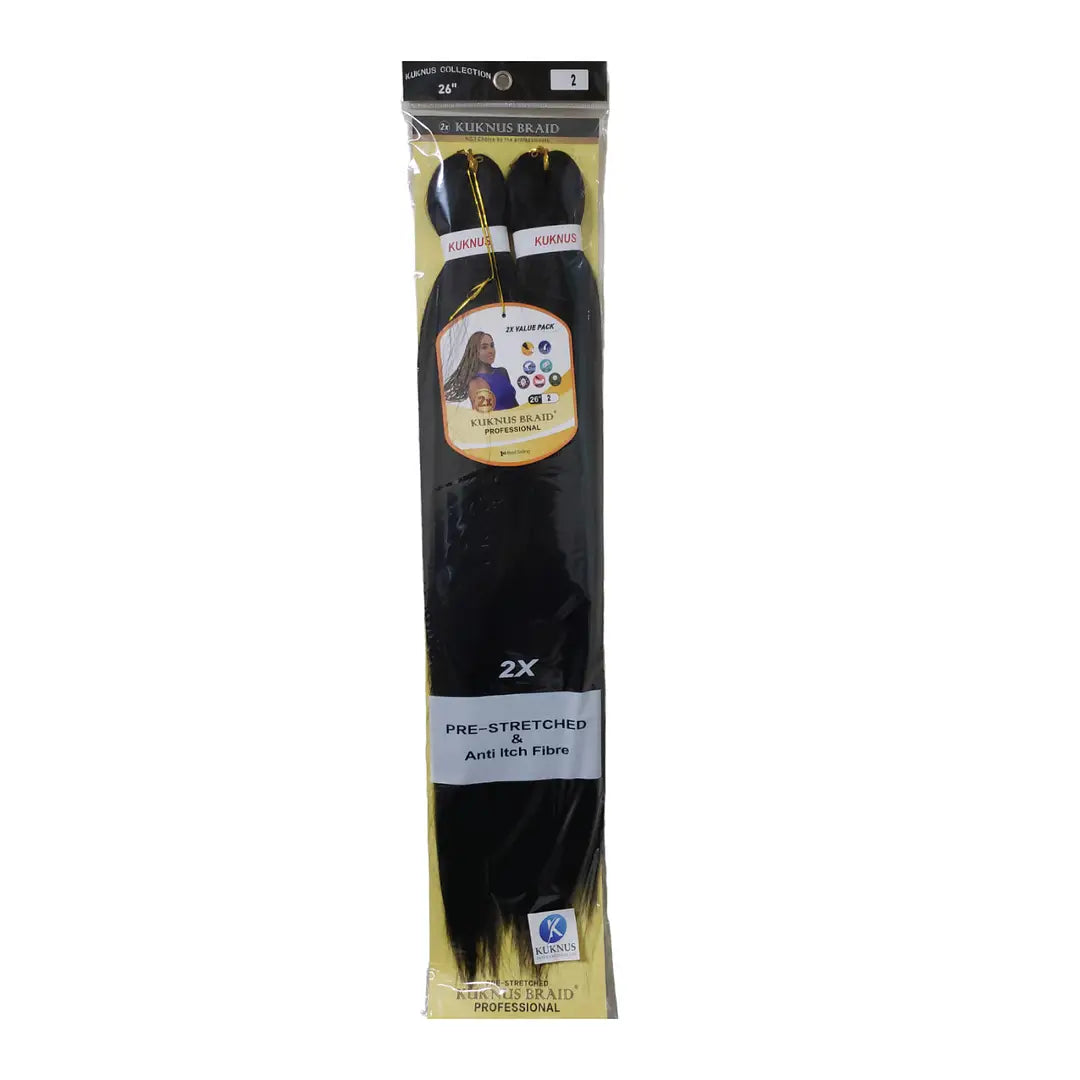 Kuknus Collection Pre-Stretched & Anti-Itch Fibre 2X Braid 26” x-pression