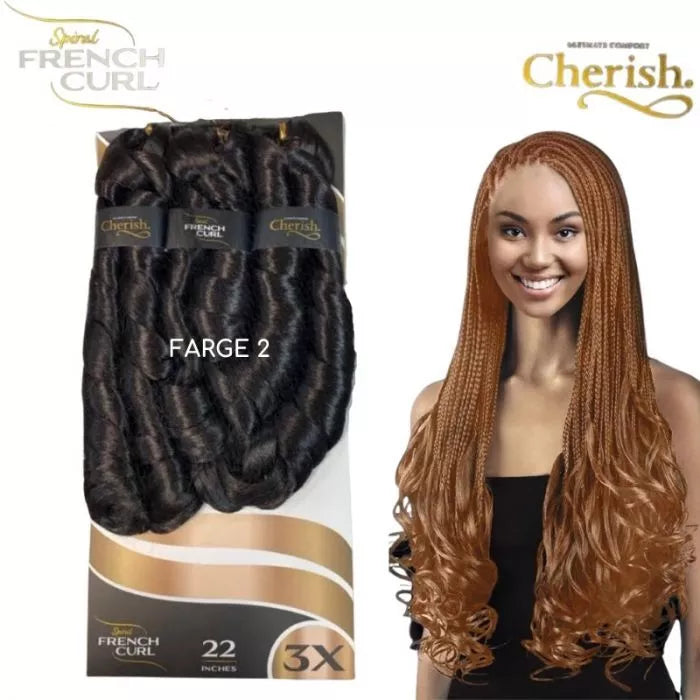 Cherish Spiral French Curl Braid Pre Stretched 3X- 22" x-pression