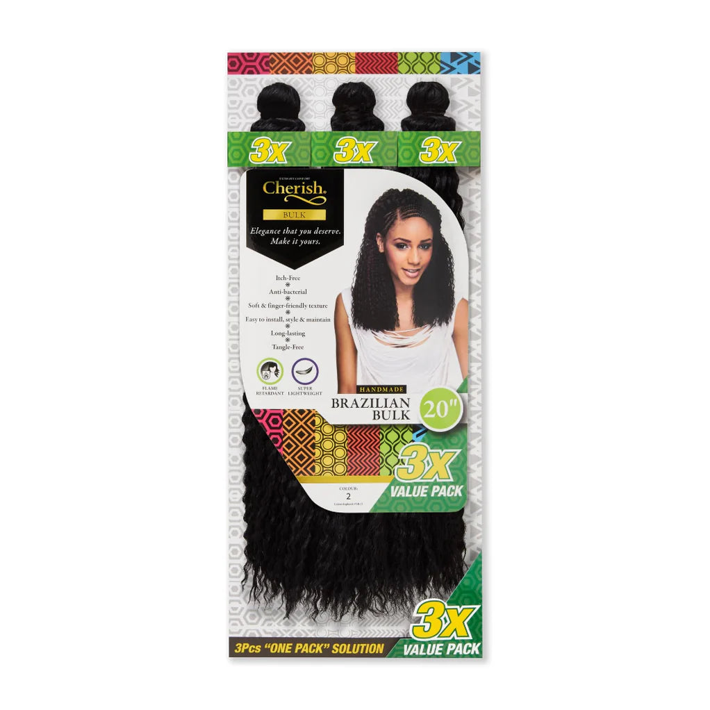 Cherish I Brazilian Bulk l Crochet Hair l 3 Value Pack 16" - 20" Lengths x-pression
