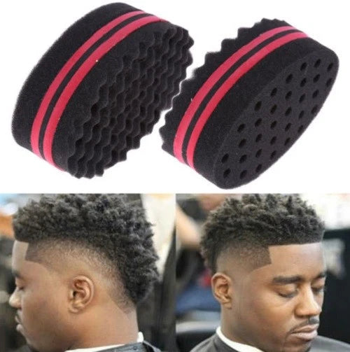 Double Sided Barber Hair Brush Sponge Dreads Locking Twist Curl Wave x-pression