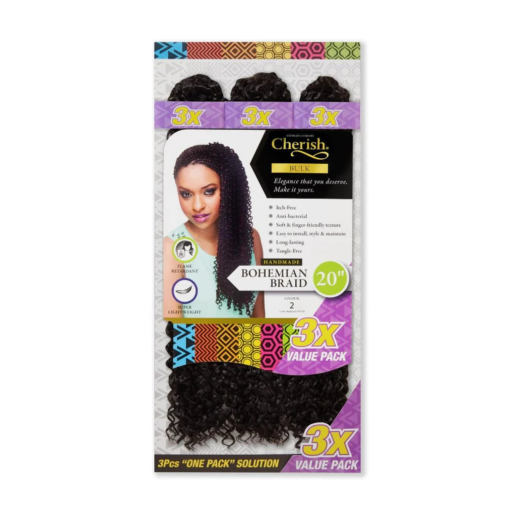 Cherish Bohemian Bulk 20'' Crochet Braids 3X Pack Value x-pression