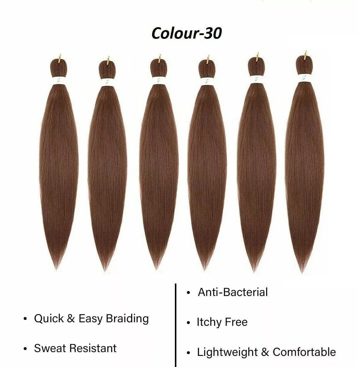 SMART BRAID 6 IN A PACK 28" Pre-Stretched Extension Human Hair Thick Ponytail x-pression