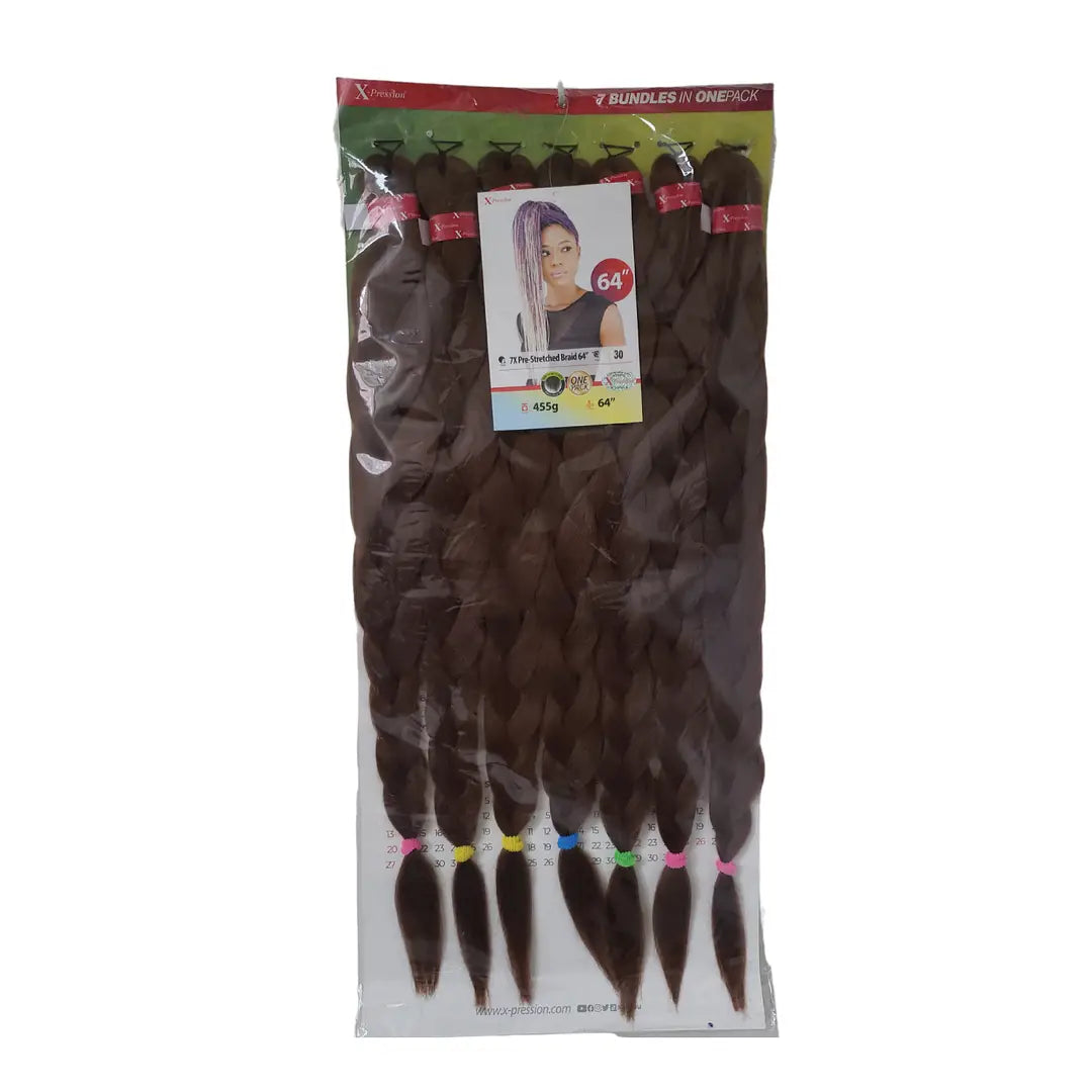Xpression 7X Pre-Stretched Braid 64 ",Human Hair Extensions x-pression