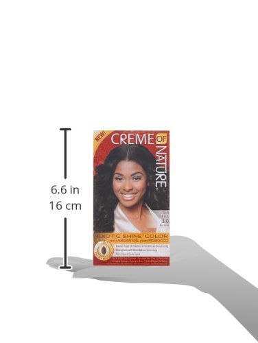 Crème of Nature Exotic Shine Hair Color With Argan Oil from Morocco, 3.0 Soft Black, 1 Application x-pression