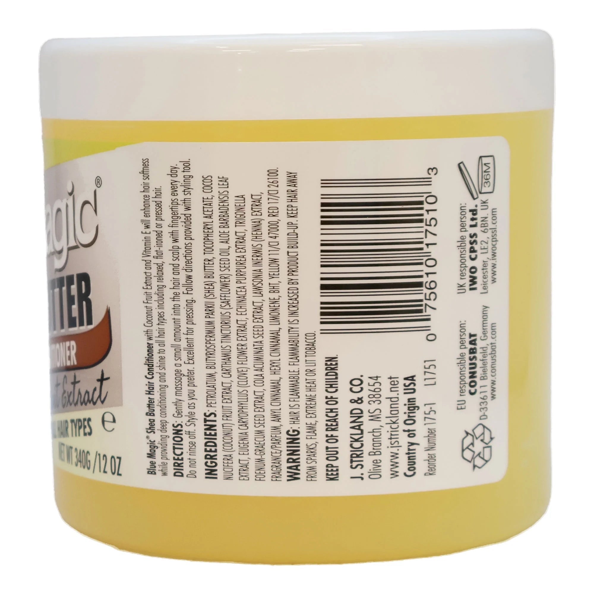 Blue Magic Shea Butter Hair conditioner with Coconut Fruit Eaxtract 12 ounce jar (340gm) x-pression