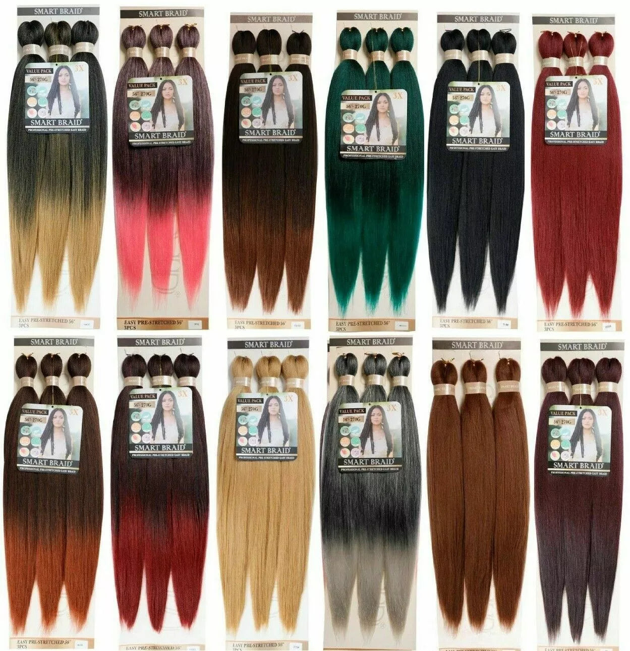 SMART BRAID 3 IN A PACK 28" Pre-Stretched, Pre-Plucked Hair Extensions x-pression