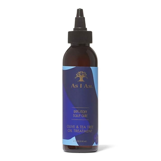 As Am Dry and Itchy Scalp Care Oil Treatment - 4 ounce - Enriched with Salicylic Acid, Olive Oil, and Tea Tree Oil - Fights Dandruff, Seborrheic Dermatitis, and Psoriasis, Blue x-pression