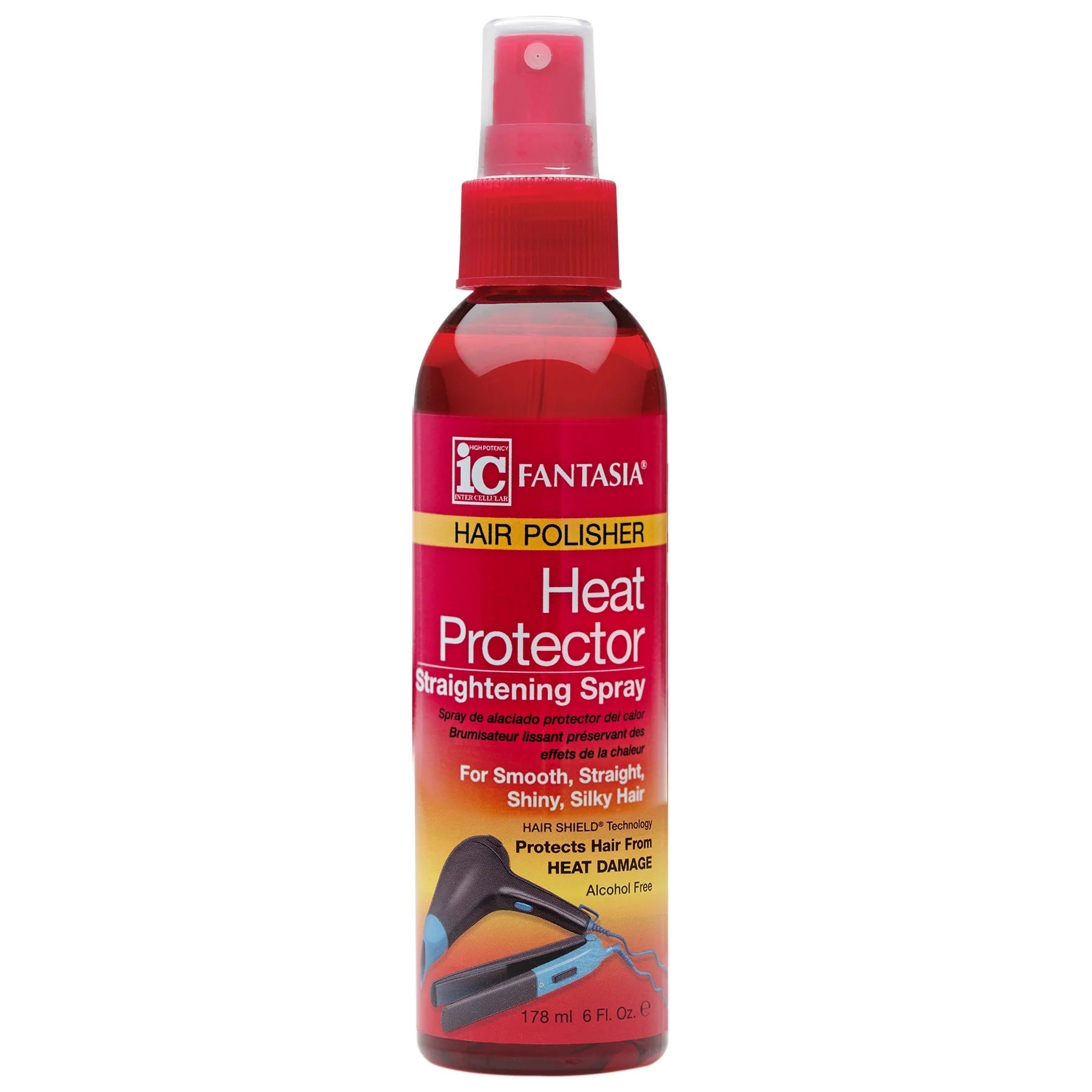 IC Fantasia Hair Polisher Heat Protector Straightening Spray, 6 Ounce x-pression