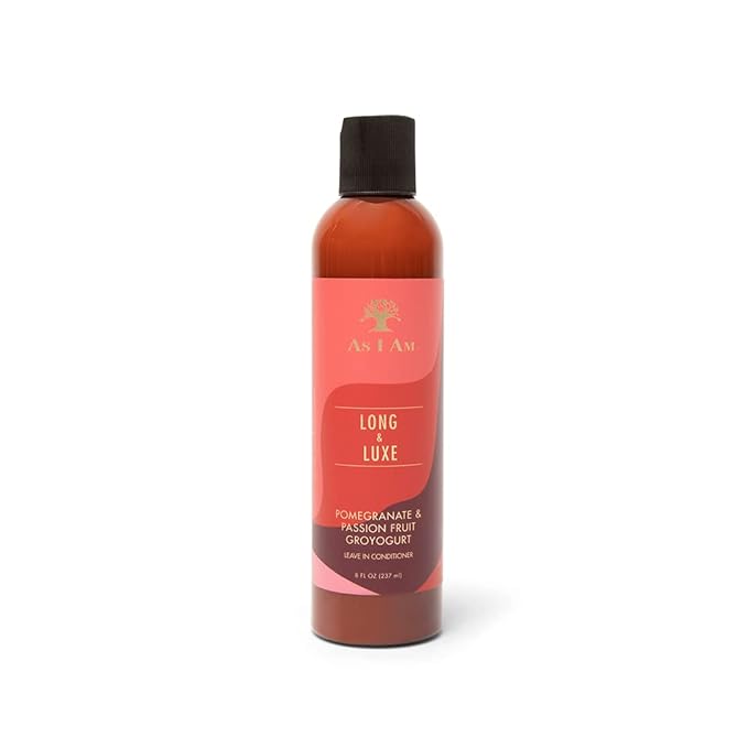 As I Am Long and Luxe GroYogurt Leave-In Conditioner - 8 Ounce - with Yogurt, Pomegranate, & Passion Fruit - Moisturizes & Hydrates Curls x-pression
