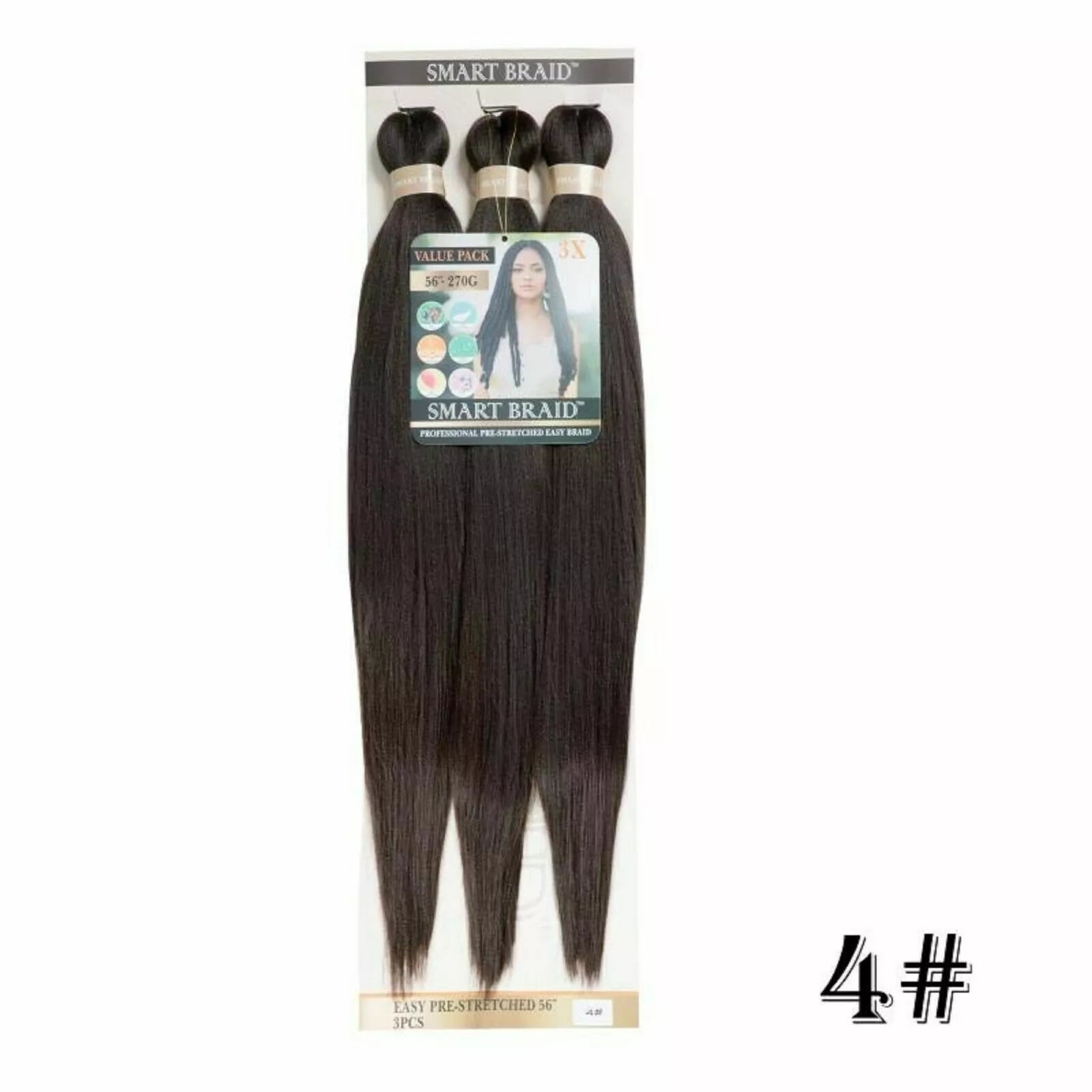 SMART BRAID 3 IN A PACK 28" Pre-Stretched, Pre-Plucked Hair Extensions x-pression