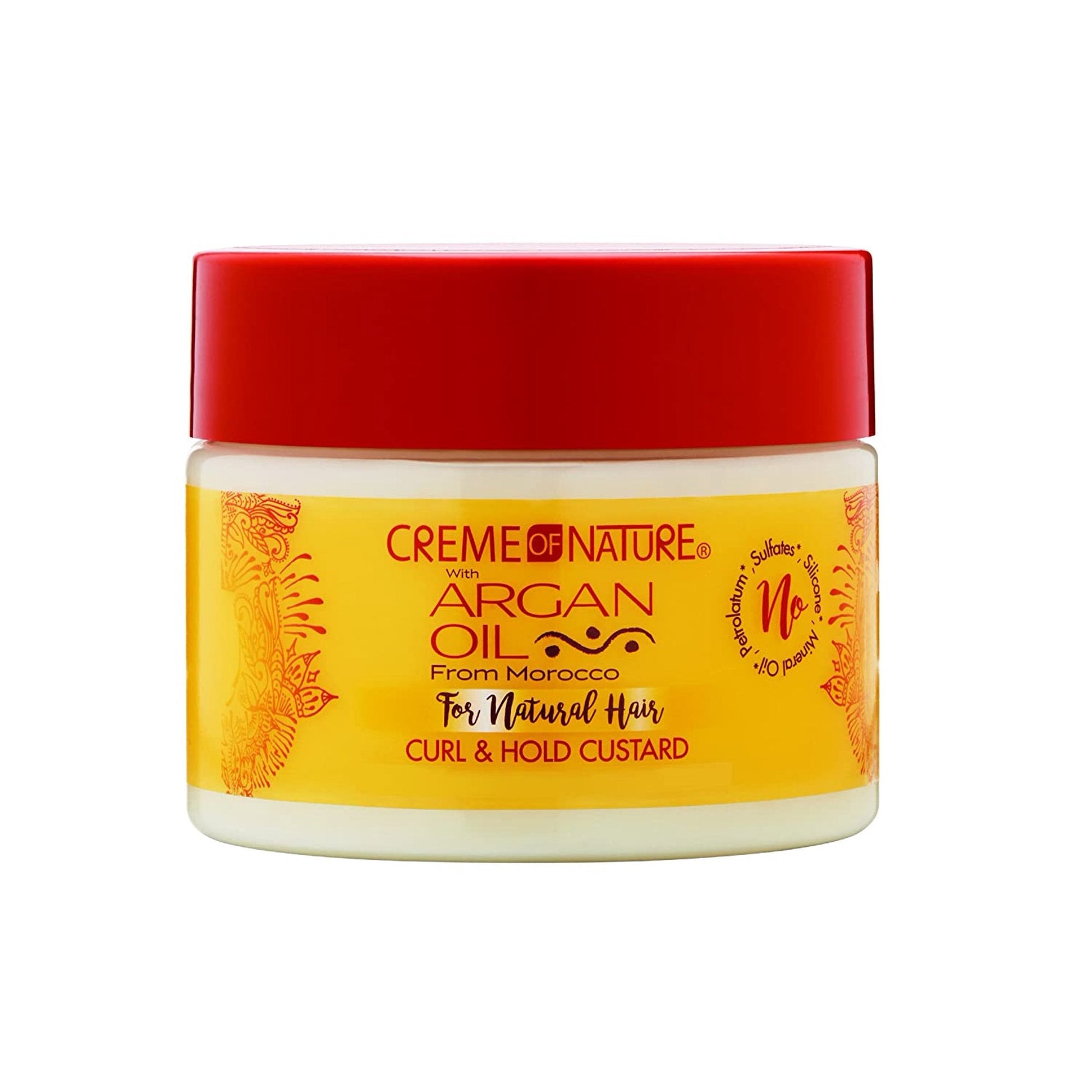 Argan Oil Curl & Hold Custard by Crème of Nature, Argan Oil of Morocco, Adds Moisture and Eliminates Frizz, 11.5 Fl Oz x-pression