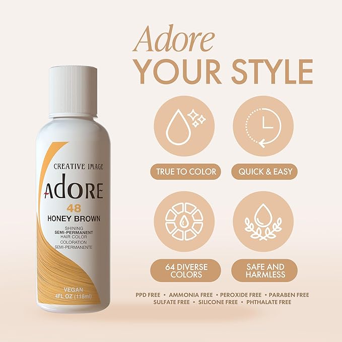 Adore Semi Permanent Hair Dye Alcohol Free Color | All Shades x-pression