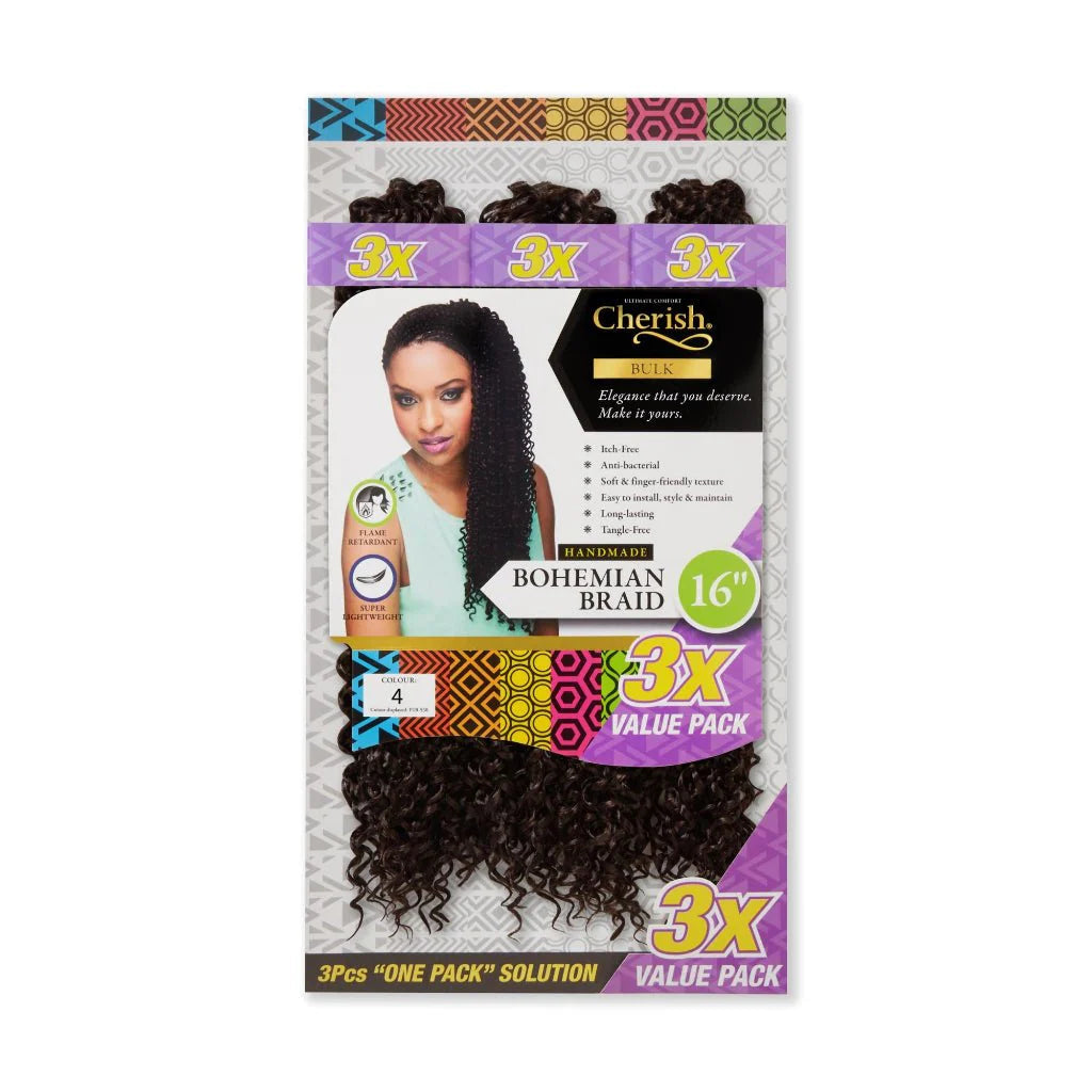 Cherish Bohemian Bulk 16'' Crochet Braids 3 Pack Value x-pression