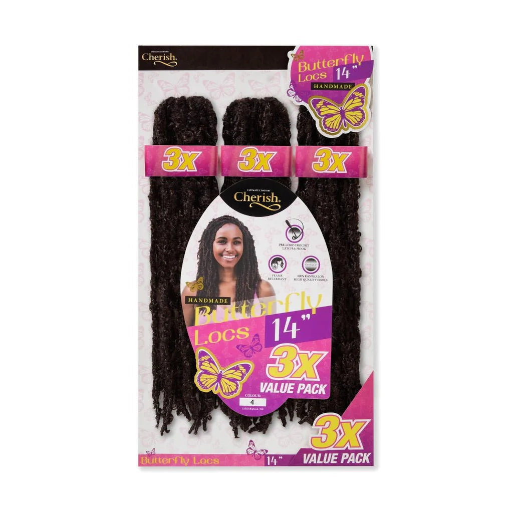 Cherish Bulk Butterfly Locs Crochet Hair 3x Value Pack - 14" Inches x-pression