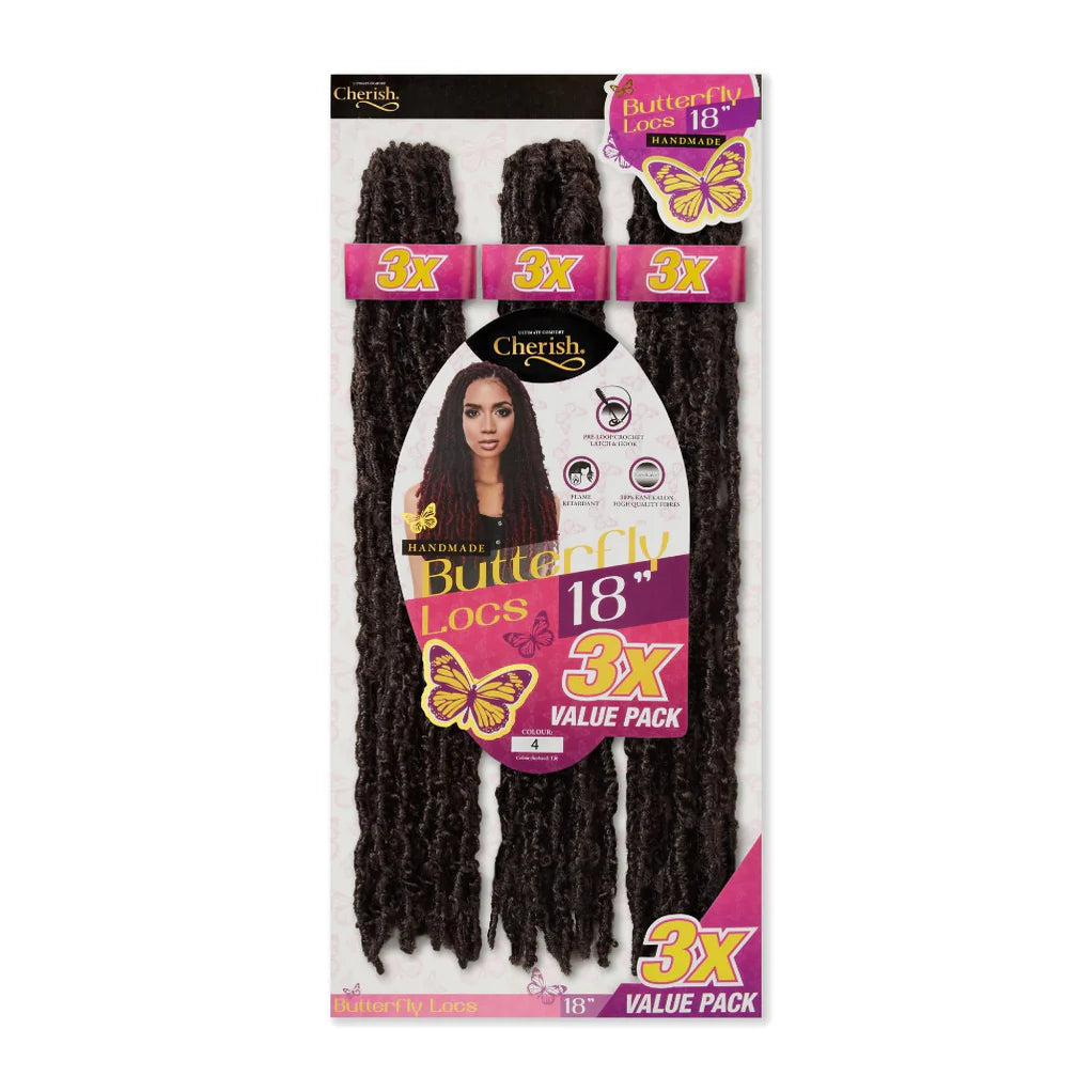 Cherish Butterfly Locs Crochet Hair 18” 3x Value Pack x-pression