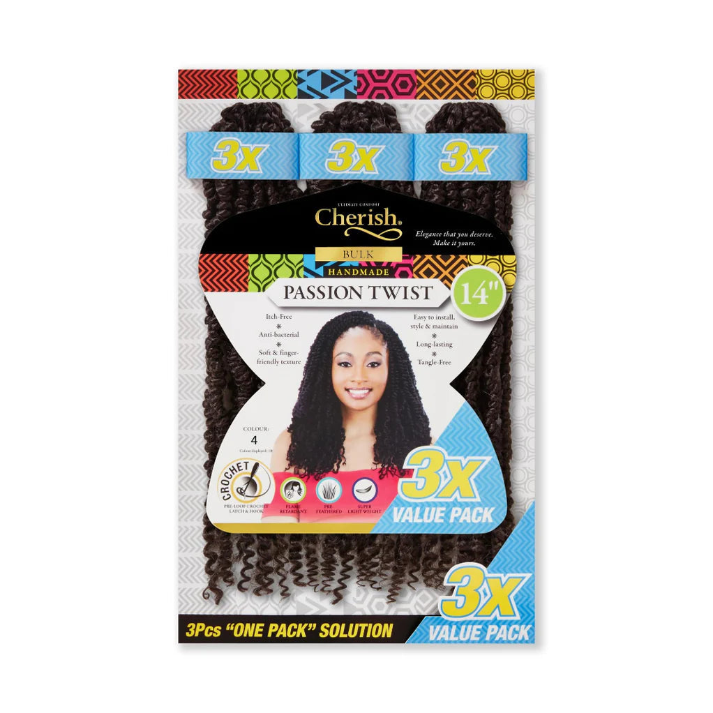Cherish Passion Twist Crochet Hair 3x Value 14" Lengths x-pression