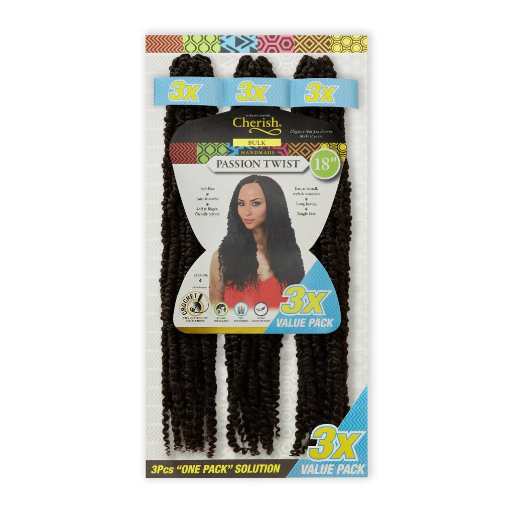 Cherish Passion Twist Crochet Hair 3x Value 18" Length x-pression