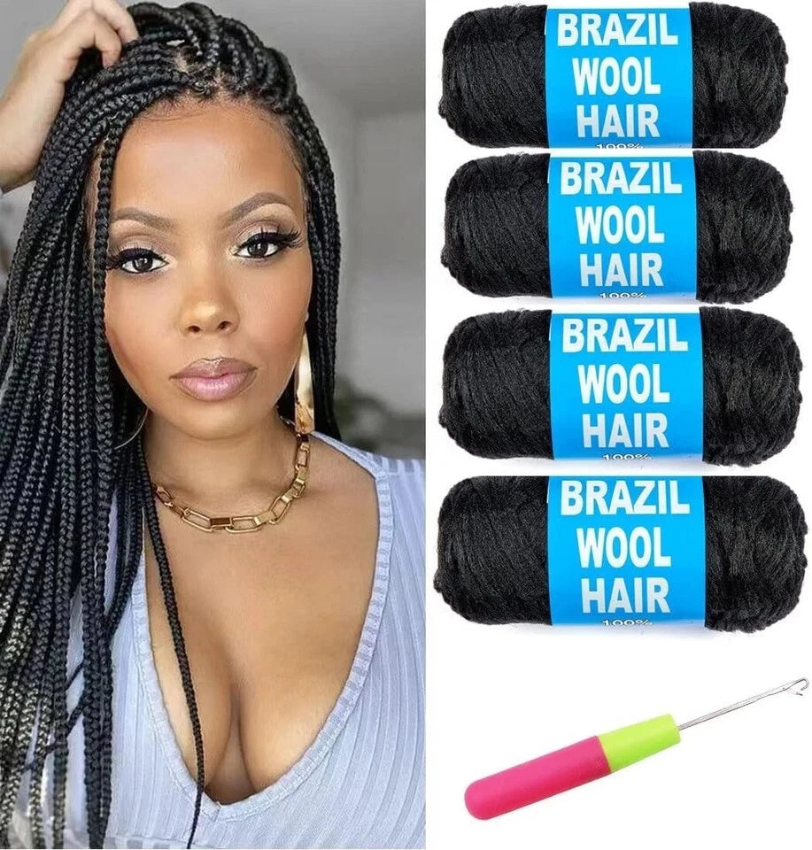 Brazilian Wool Hair Yarn For Braids Twist Faux Locks & Knitting