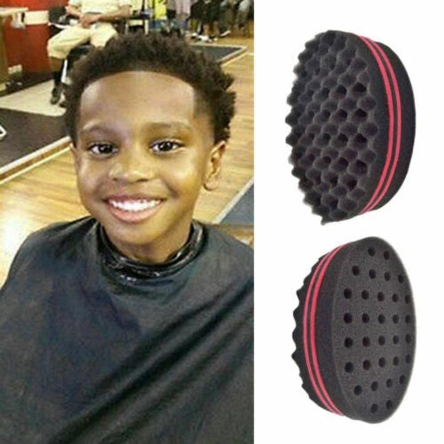 Double Sided Barber Hair Brush Sponge Dreads Locking Twist Curl Wave x-pression