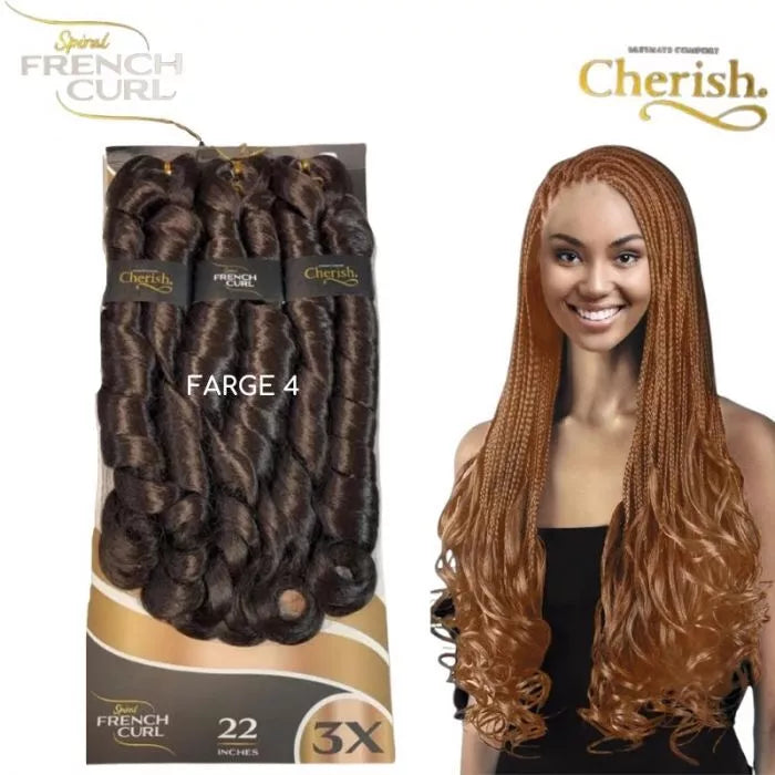 Cherish Spiral French Curl Braid Pre Stretched 3X, 28" x-pression