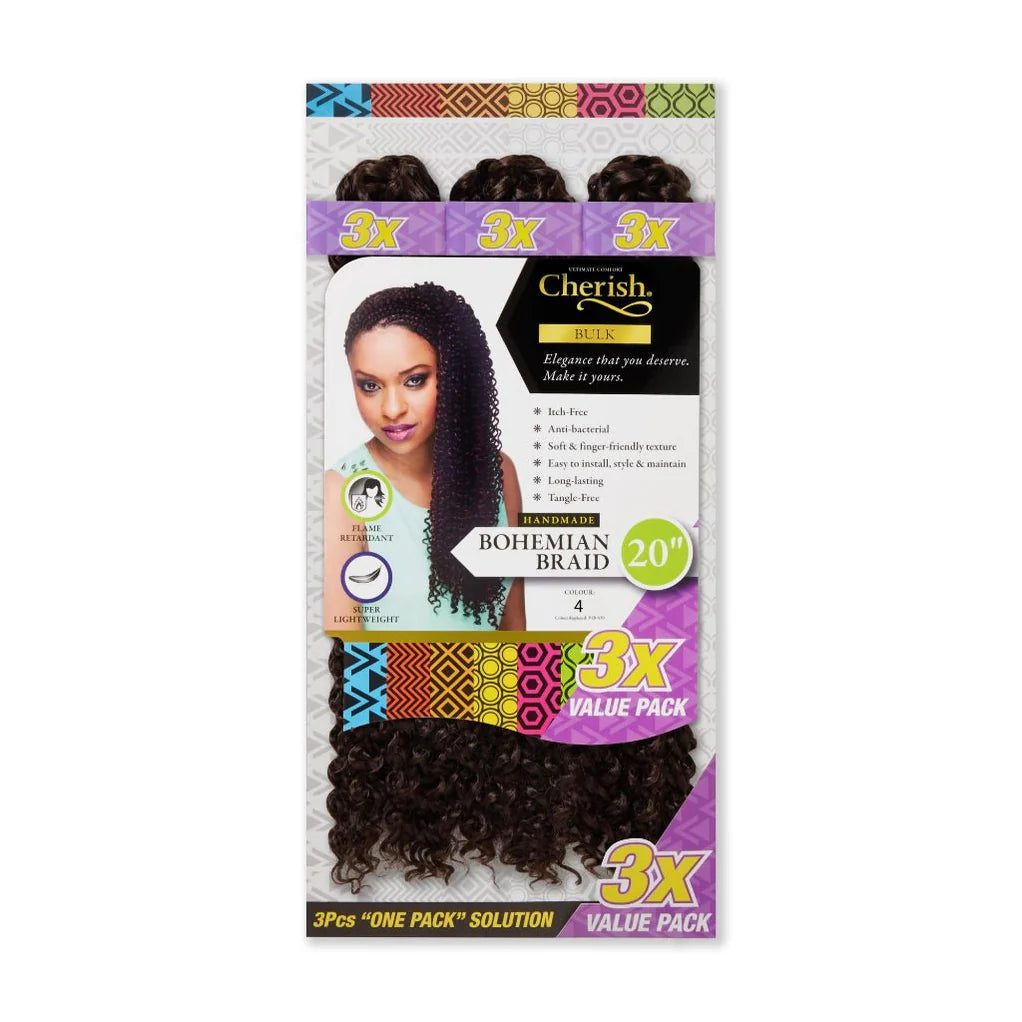 Cherish Bohemian Bulk 20'' Crochet Braids 3X Pack Value x-pression