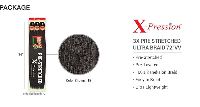 X Pression 3X - 72 " Synthetic Pre Stretched Ultra Braid x-pression